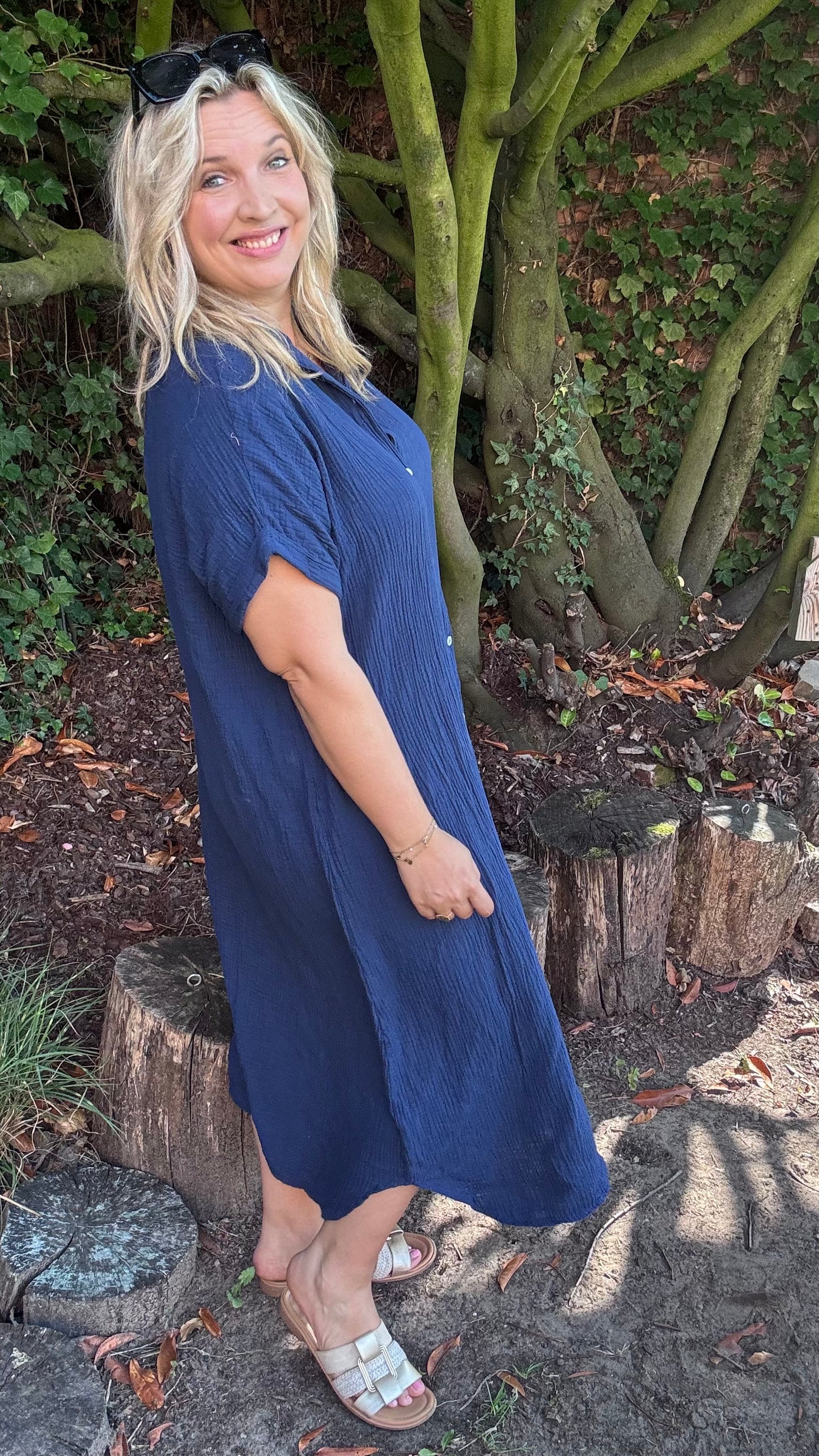 Justine jurk - Donkerblauw