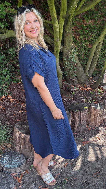 Justine jurk - Donkerblauw