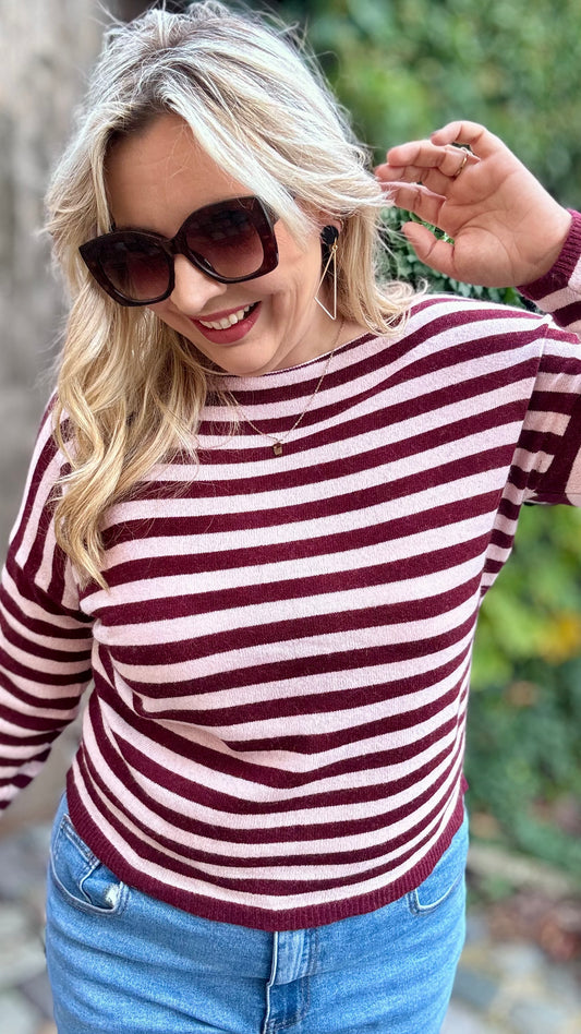 Burgundy blush trui