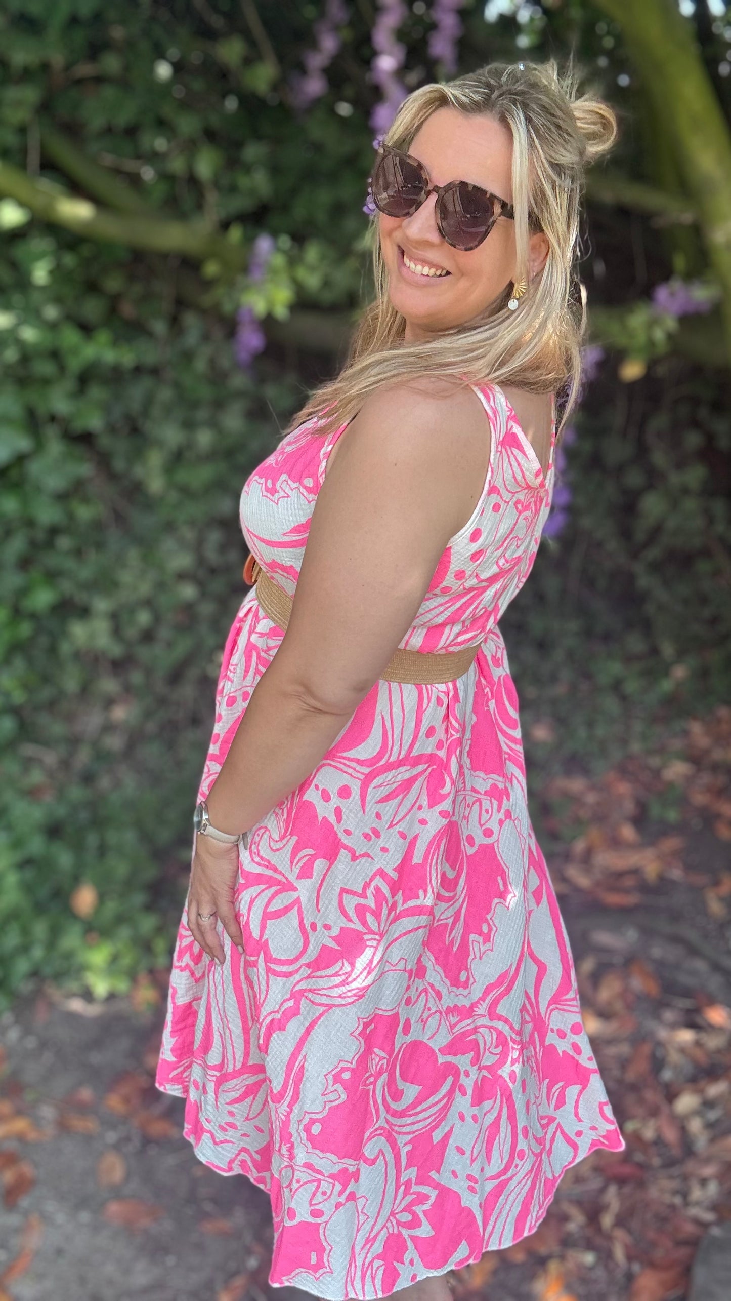 Summer swirl dress roze