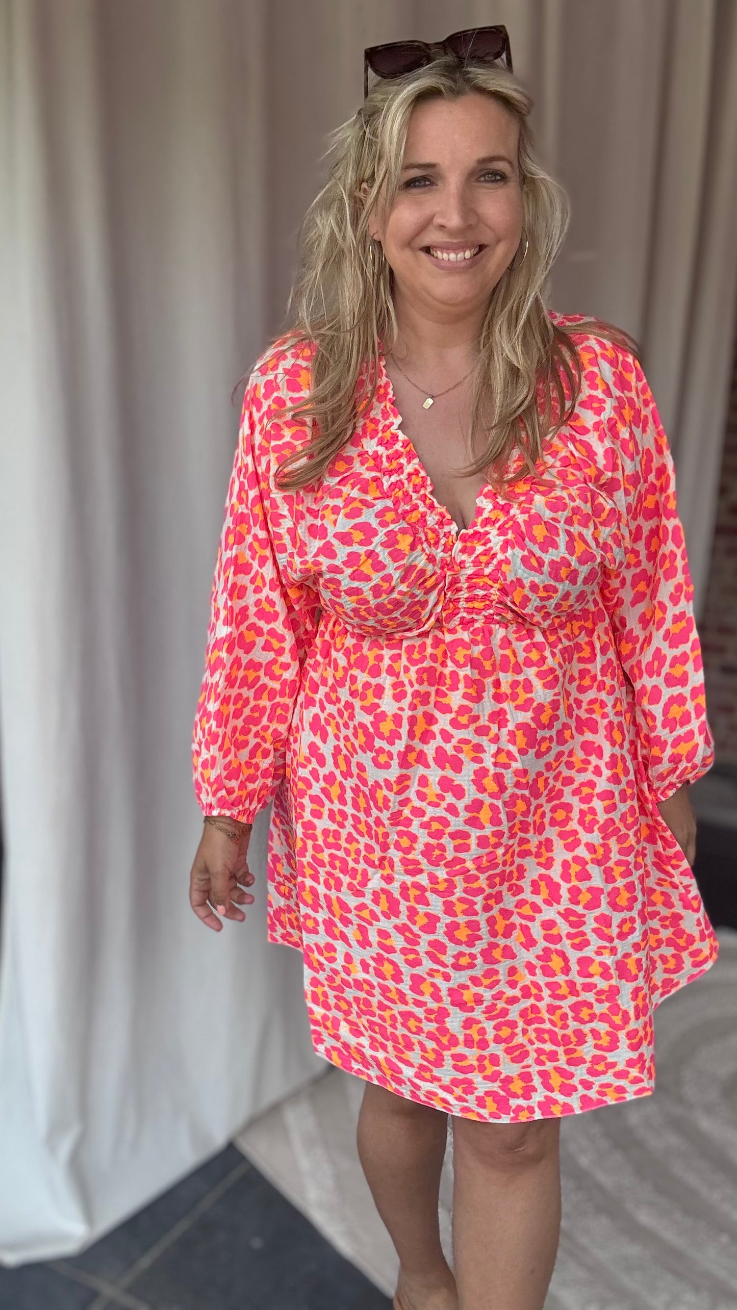 Neon jungle shorty dress
