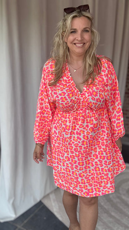 Neon jungle shorty dress