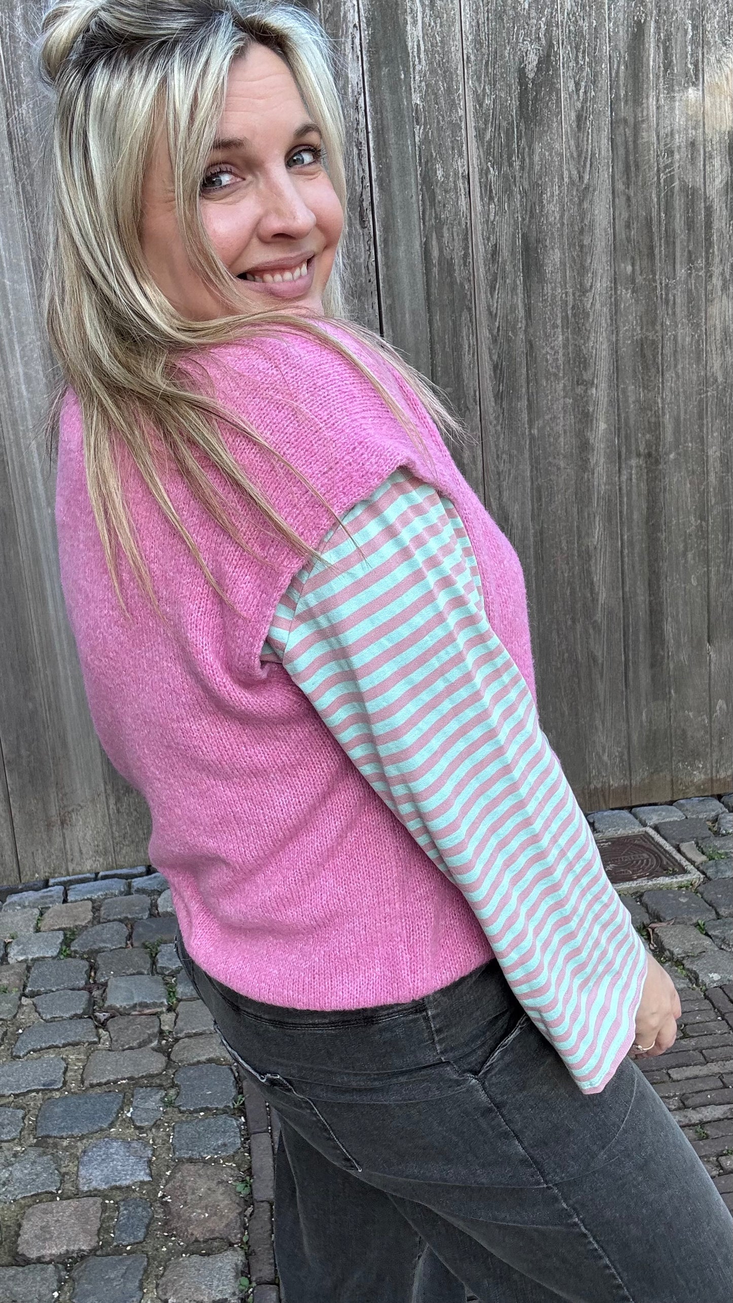 Shelley trui - Roze/lichtblauw
