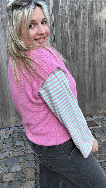Shelley trui - Roze/lichtblauw