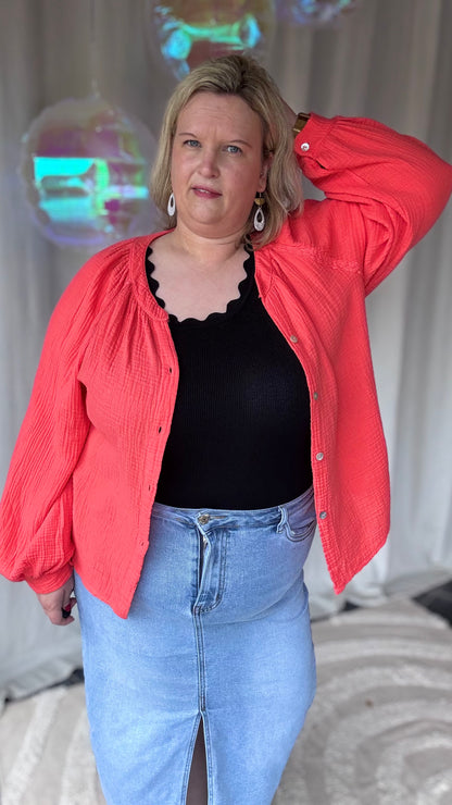 Sofia tetra blouse koraal