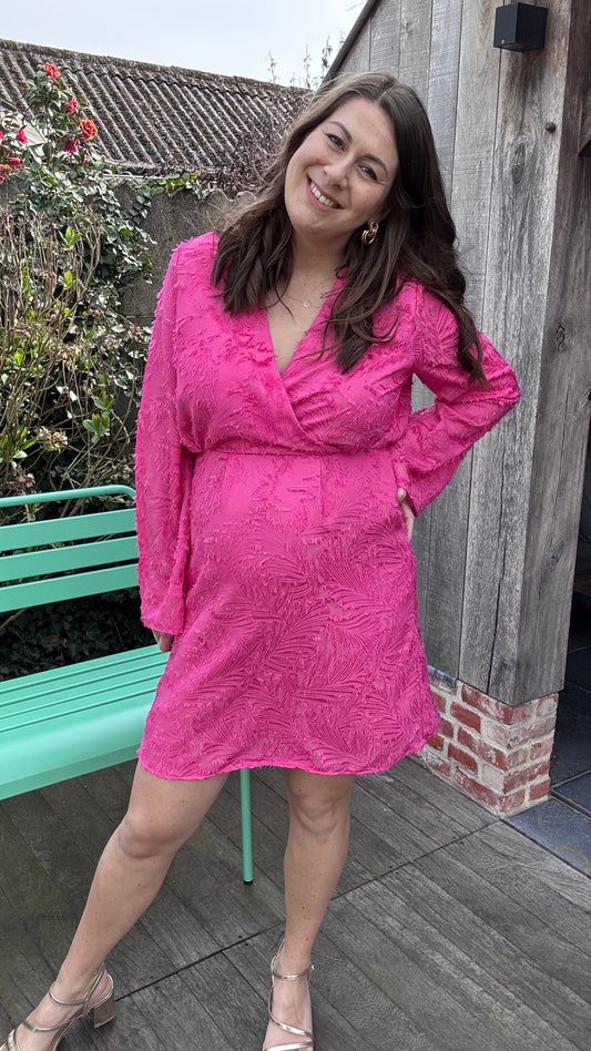 Feather dress - Fuchsia