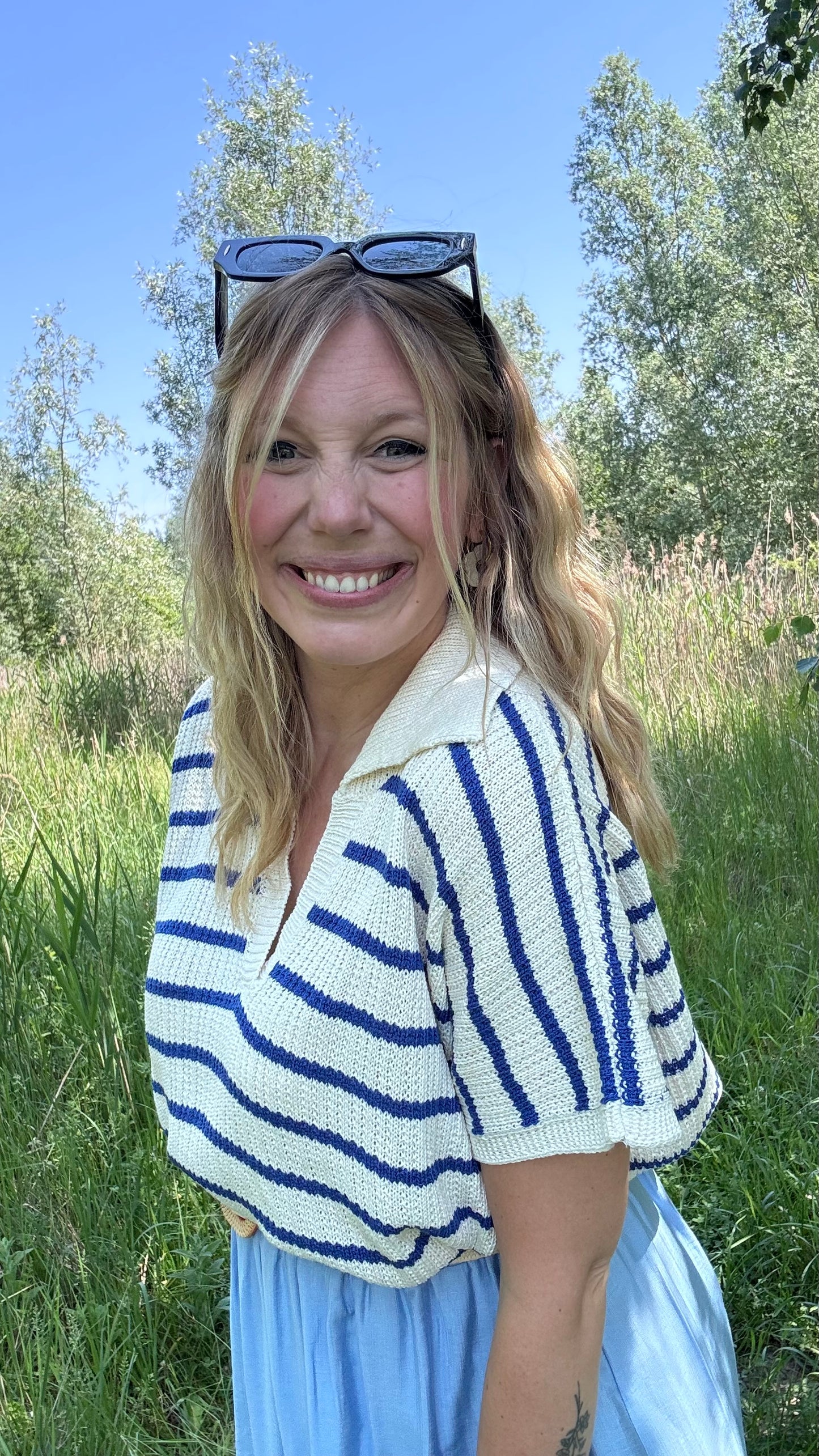 Riva polo - Wit/Blauw