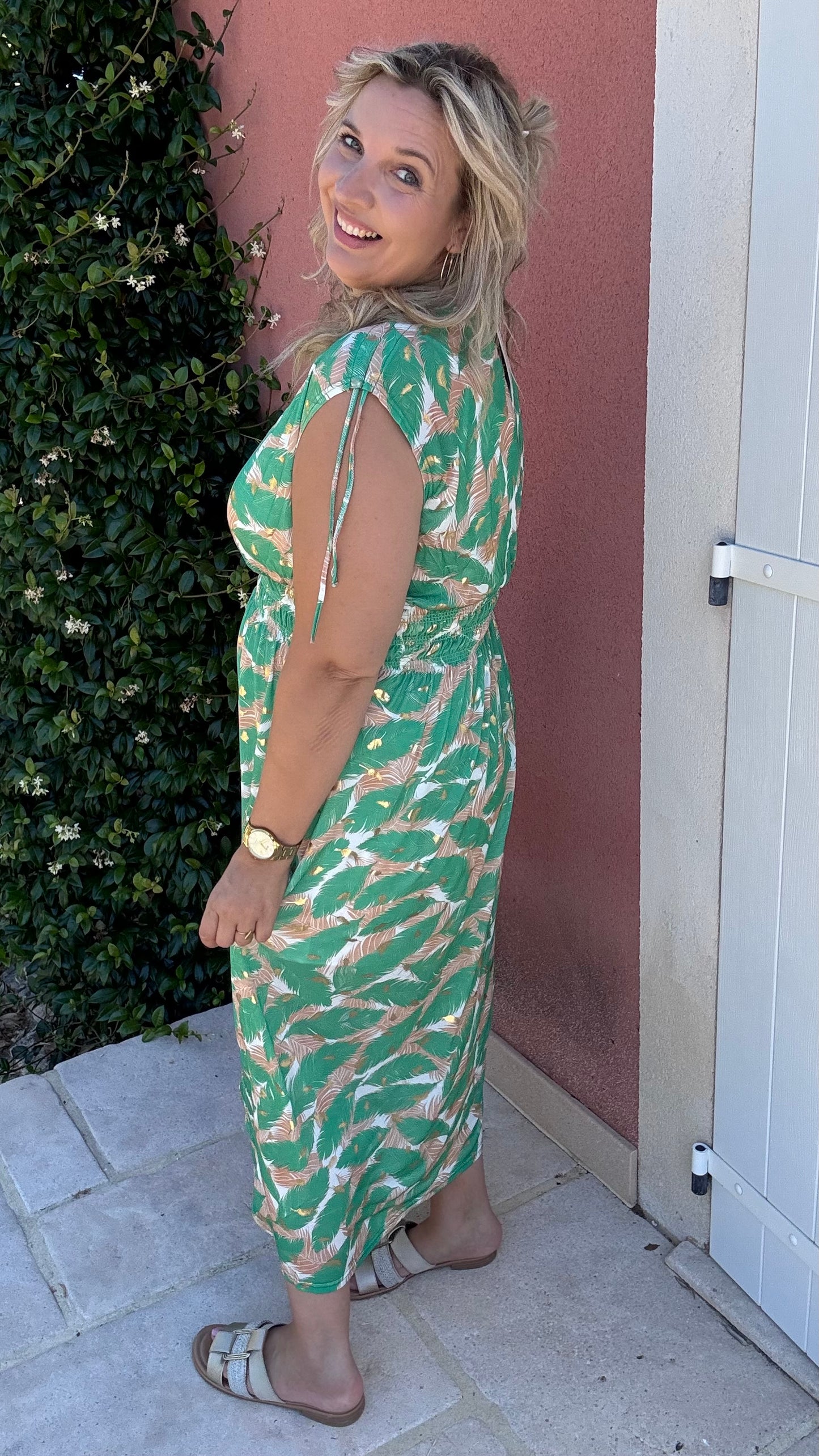 Every Woman Dress - Golden feather (groen)