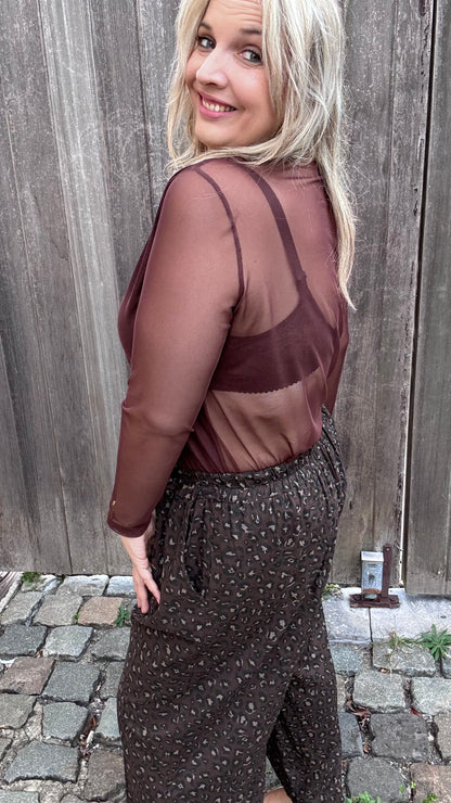 Elle mesh top - Bruin