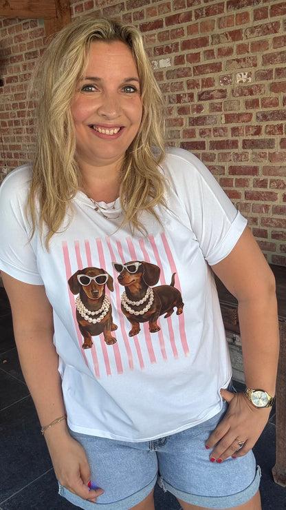 Puppy love shirt - Roze