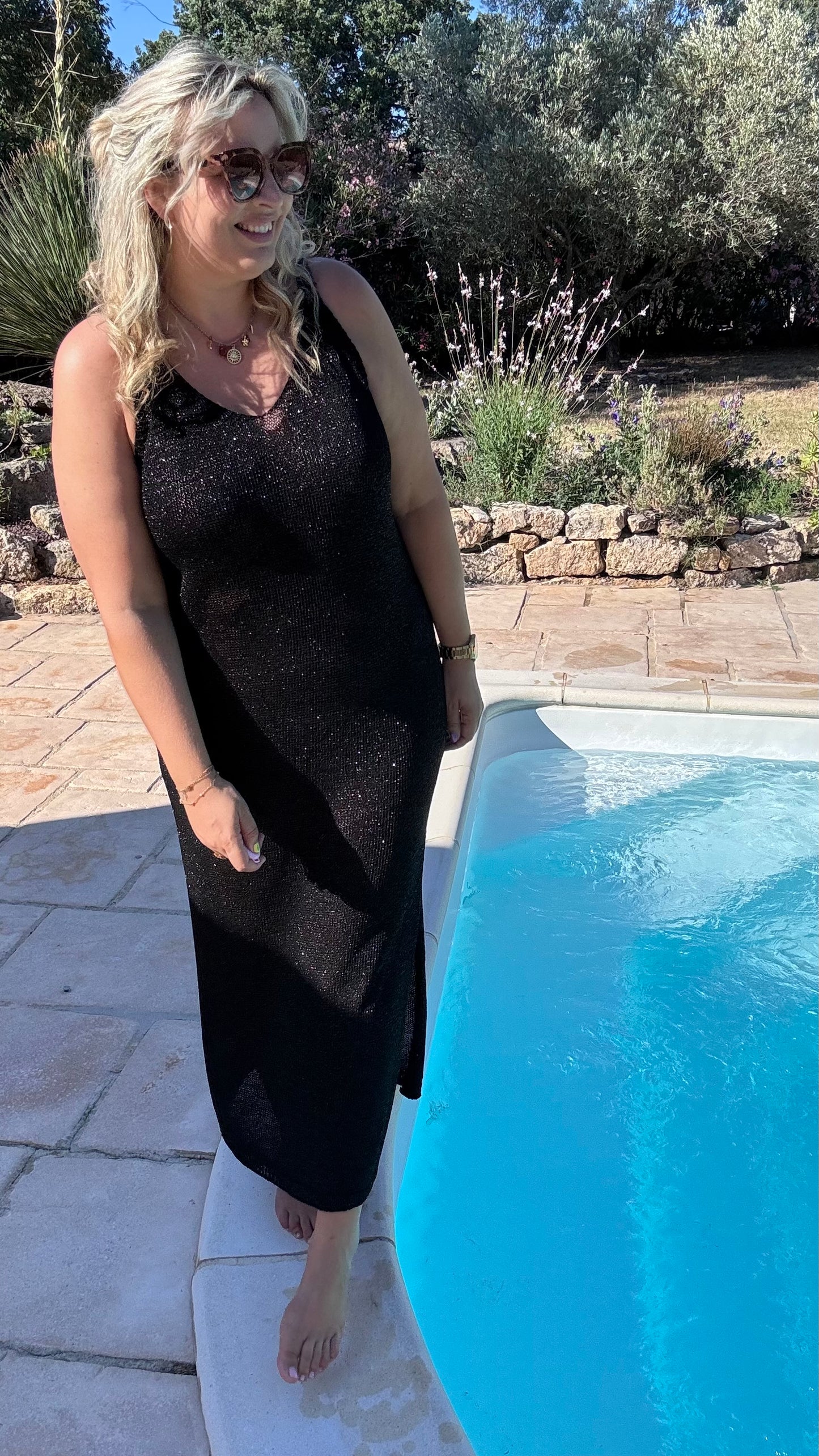 Beach cover-up dress (zwart)