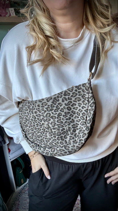 Schoudertas leopard - Grijs
