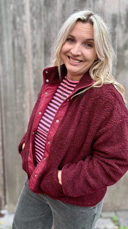 Reversible Teddy Jacket - Bordeaux