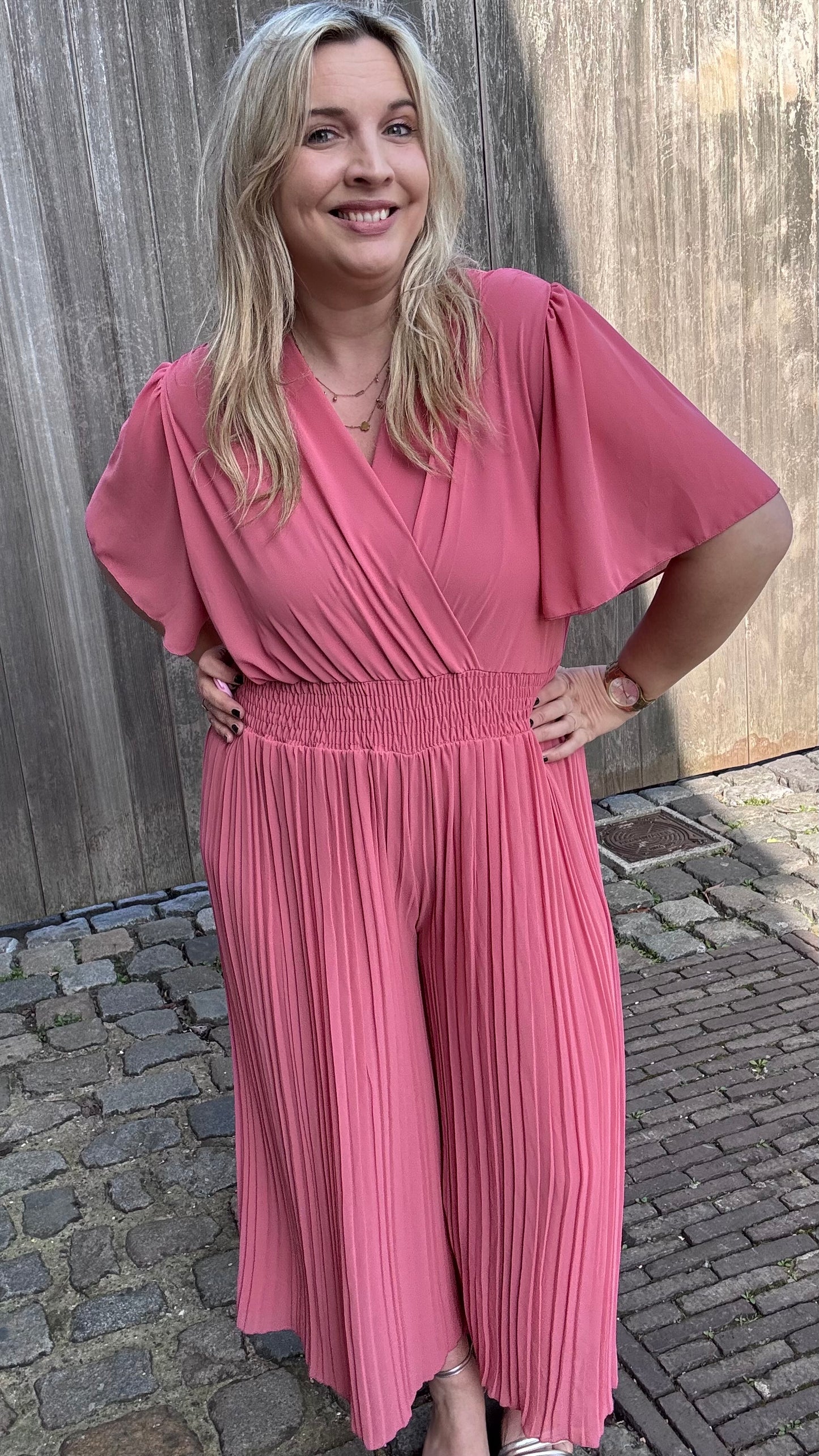 Plissé jumpsuit - Plum