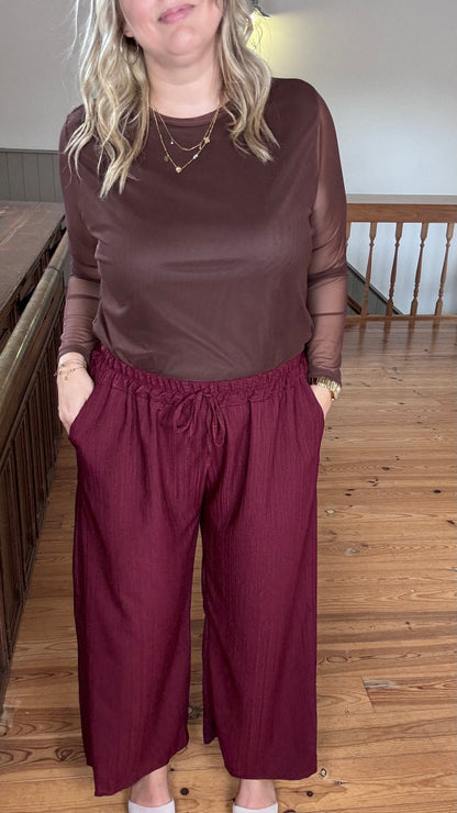 Bella palazzo pants - Burgundy
