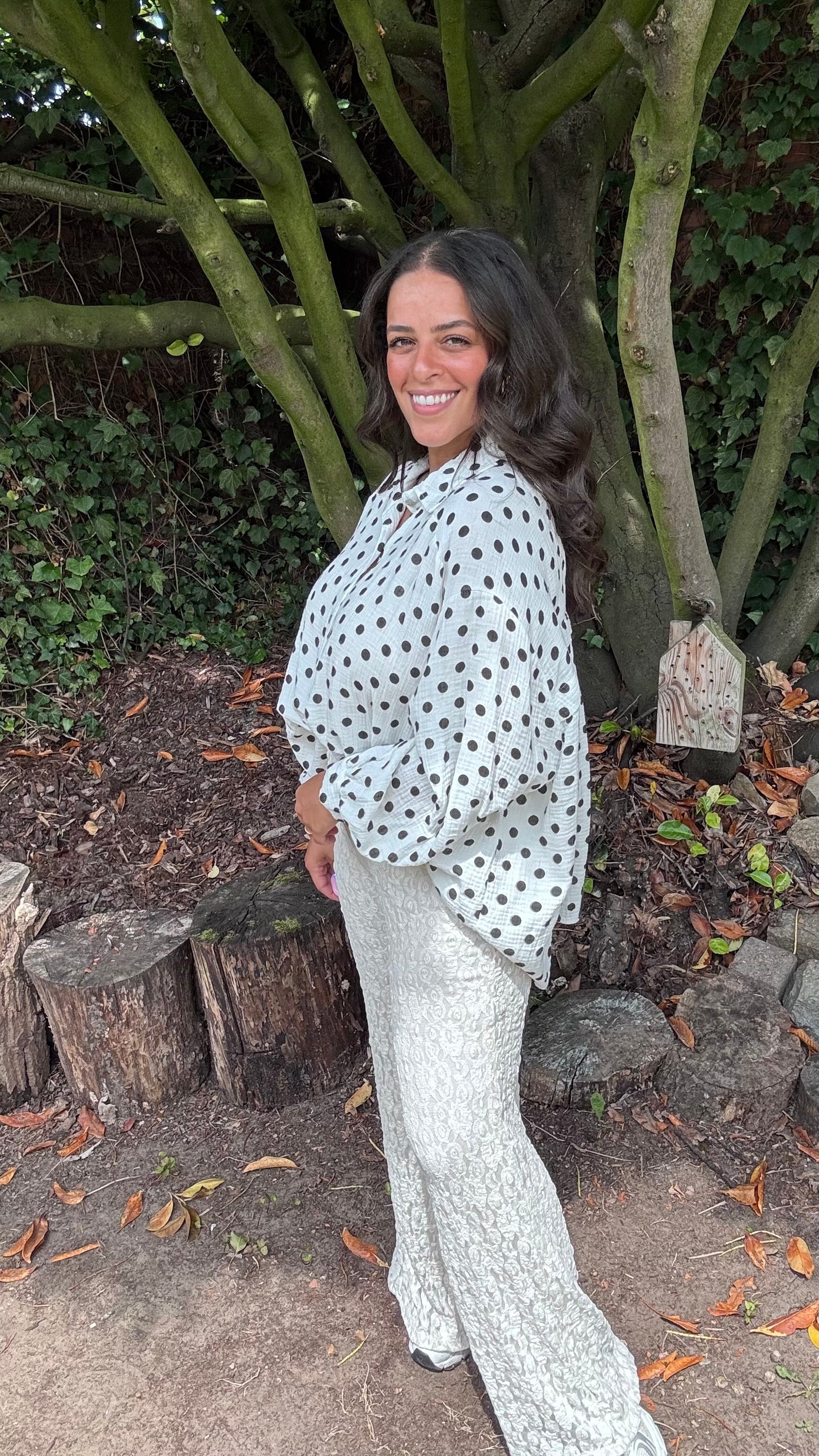 Dots tetra blouse - Zwart