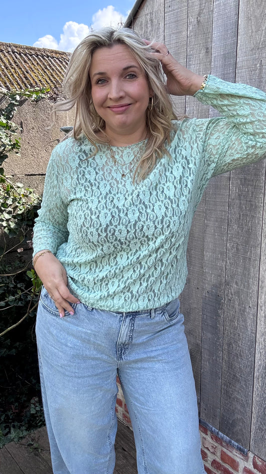 Flower lace curve - Mint