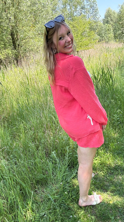 Palm breeze blouse - Koraal