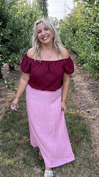 Linnen rok - Roze
