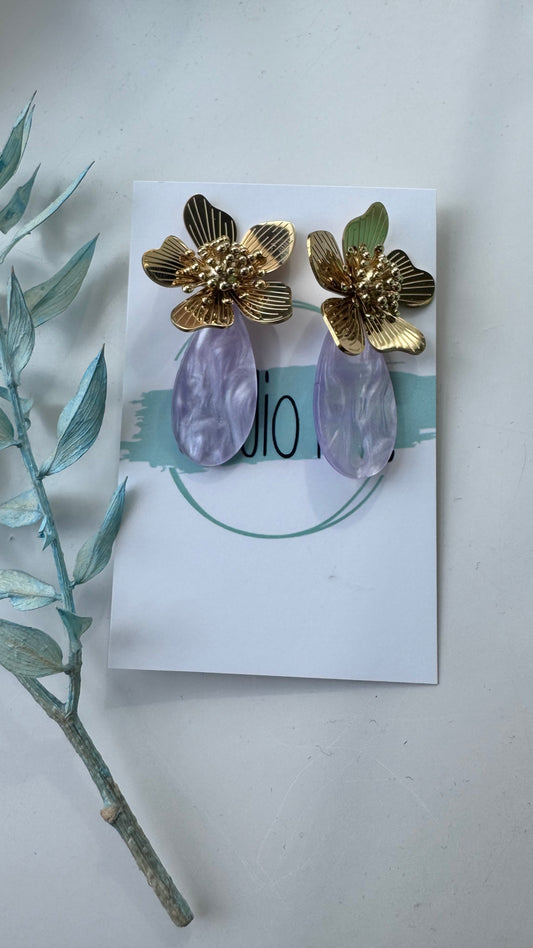 Flowdrop oorbellen - Lila