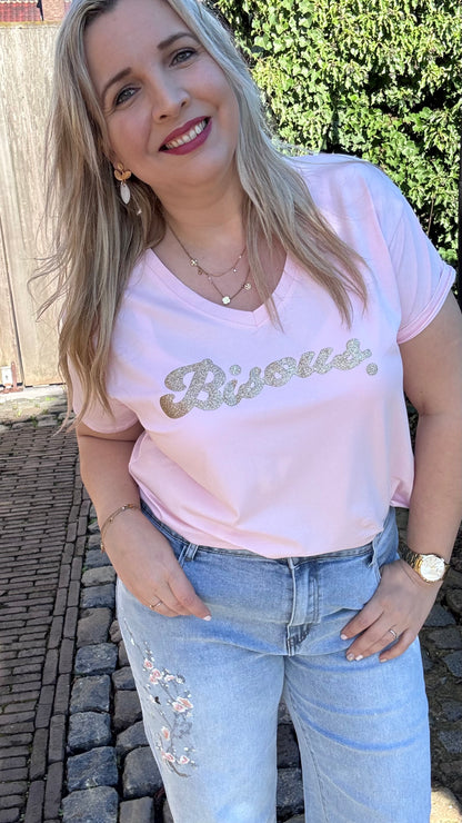 Bisous shirt - Lichtroze