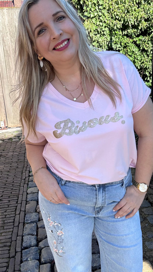 Bisous shirt - Lichtroze