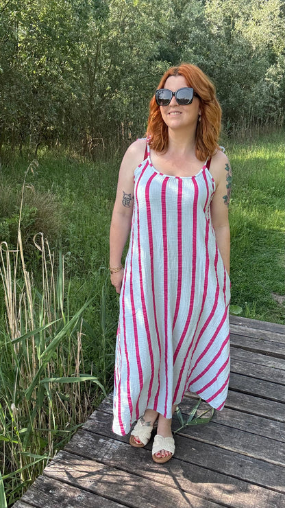 Enya dress - Blauw/fuchsia