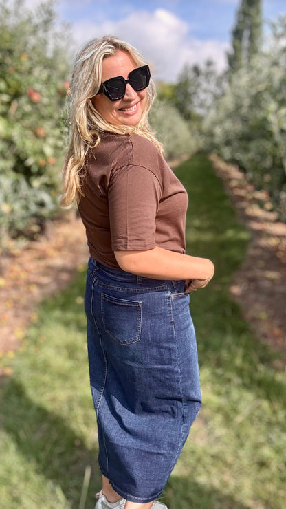 T-shirt champagne bruin