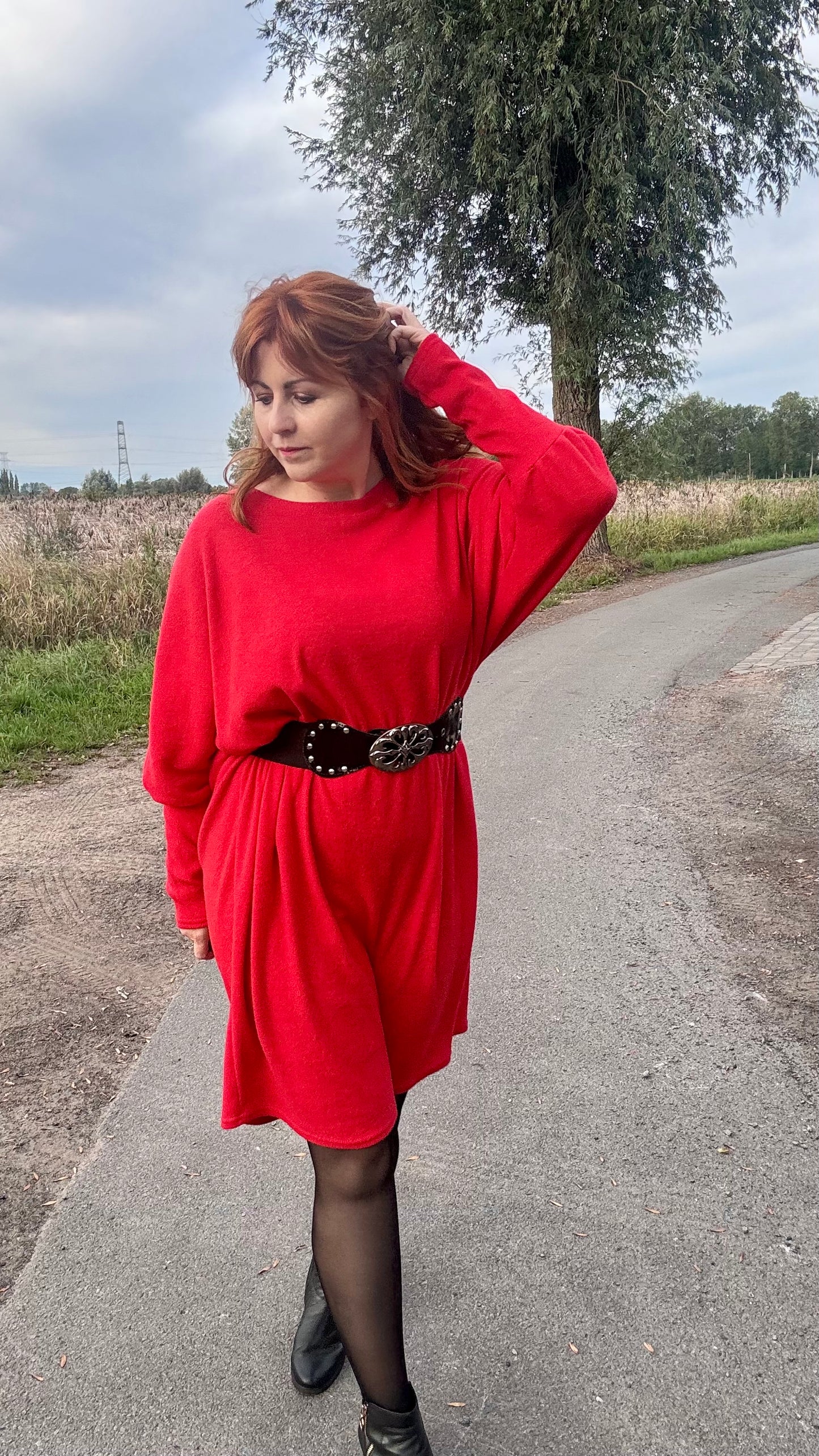 Lounge luxe jurk - Rood