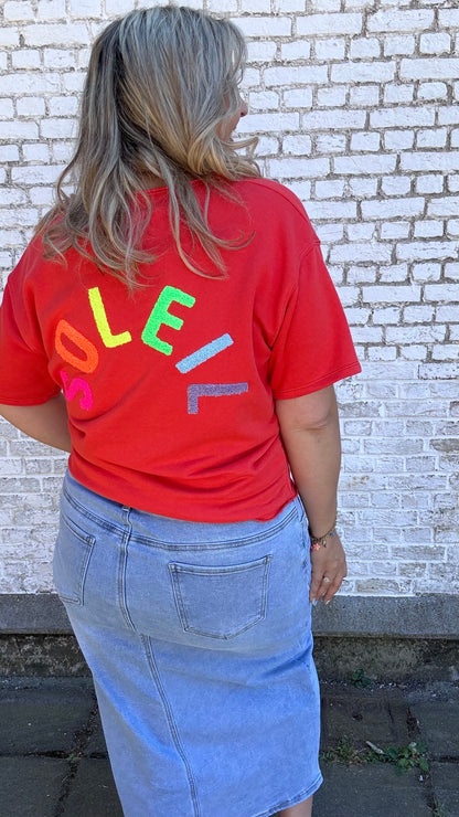 Soleil shirt multicolor - Rood