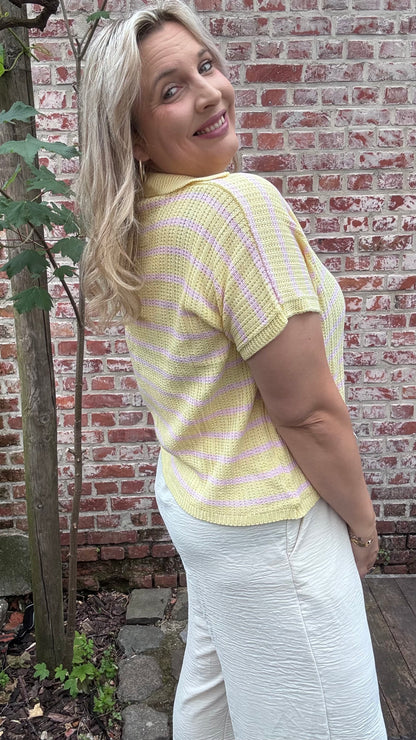 Riva polo - Geel/roze