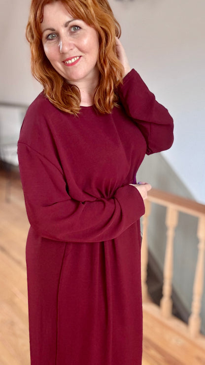 Celeste jurk - Wijnrood