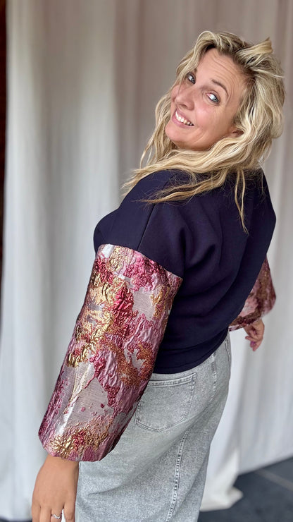 Shimmer sweater - Navy/rosé