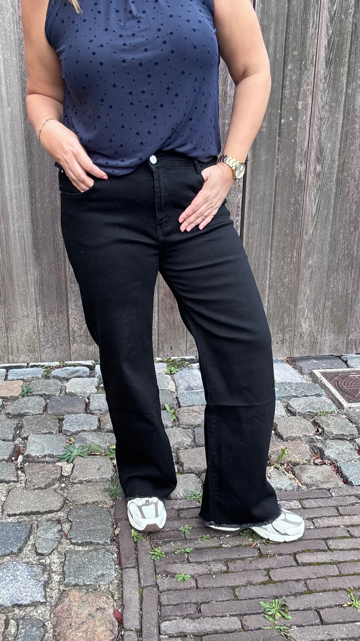 Black rebel wide leg jeans