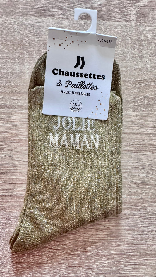 Quote sokken: Jolie maman (Kaki)