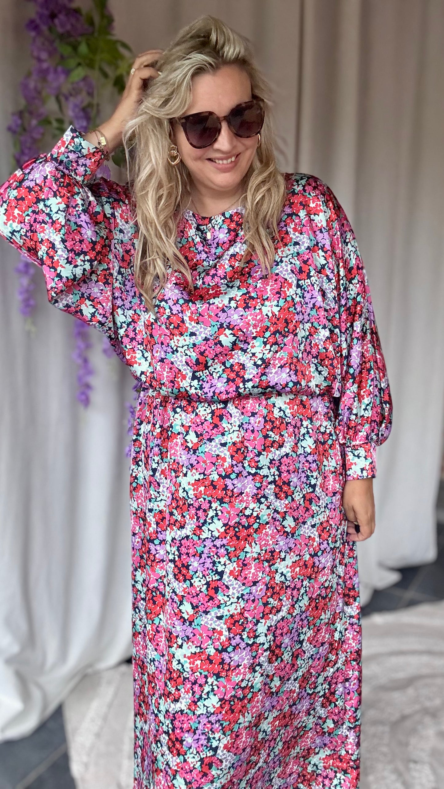 Bellini dress purple flowers
