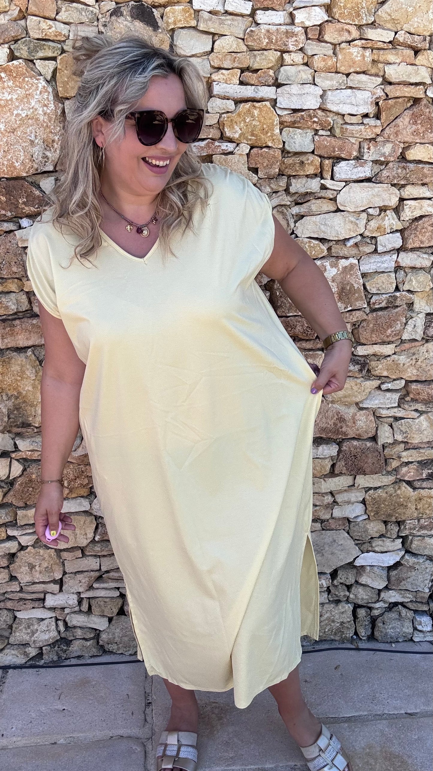 Adèle Sweaterjurk - Geel