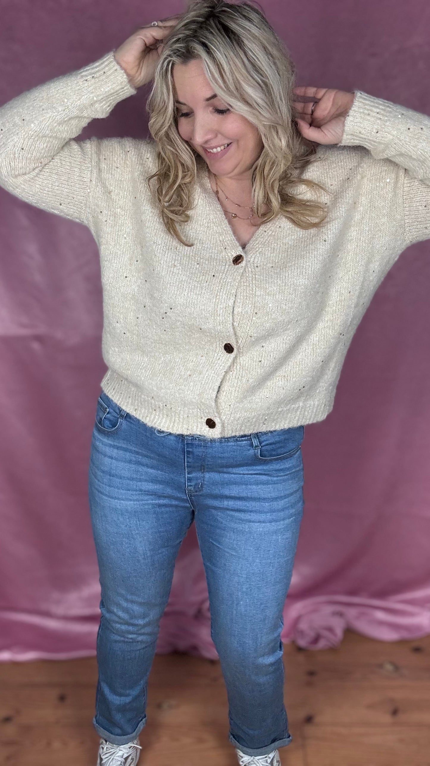 Soft knit cardigan - crème