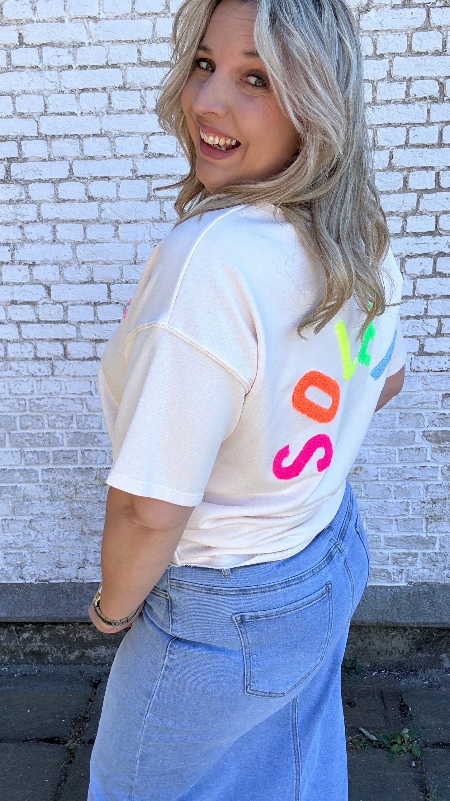 Soleil shirt multicolor - Crème