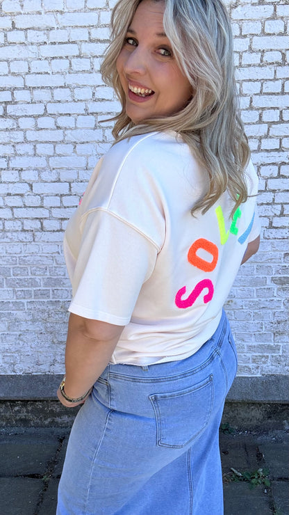 Soleil shirt multicolor - Crème