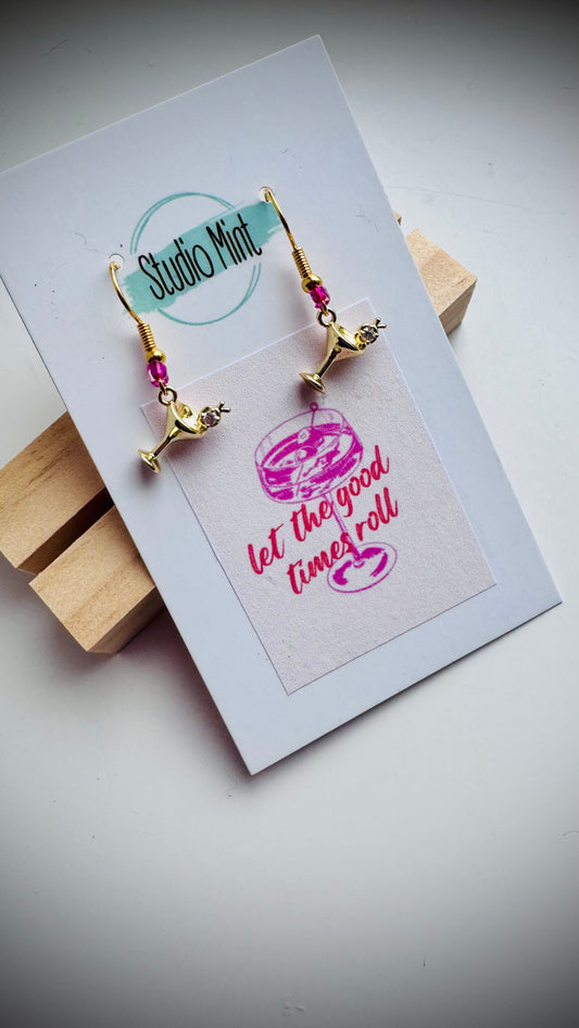 Cocktail quote oorbellen