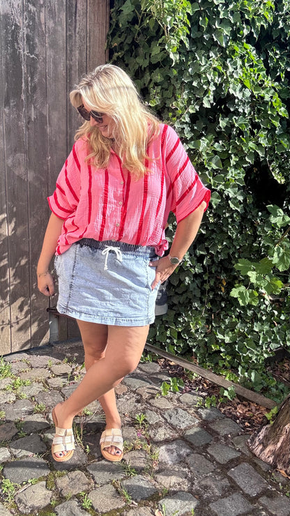 Denim skort blauw