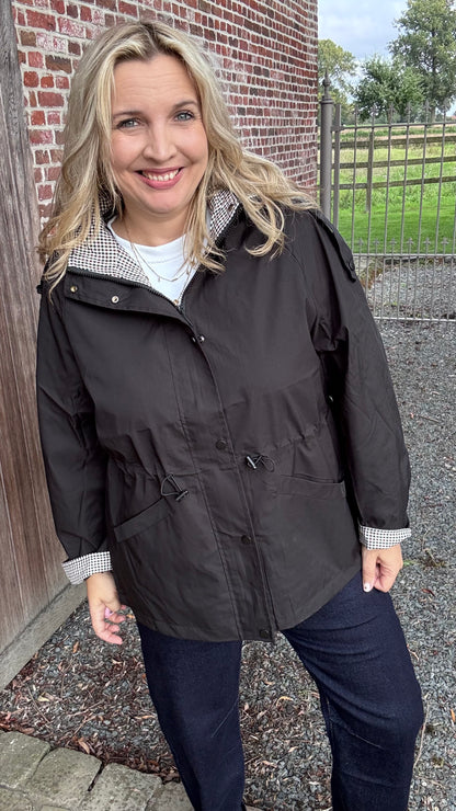 Vichy trenchcoat - Zwart