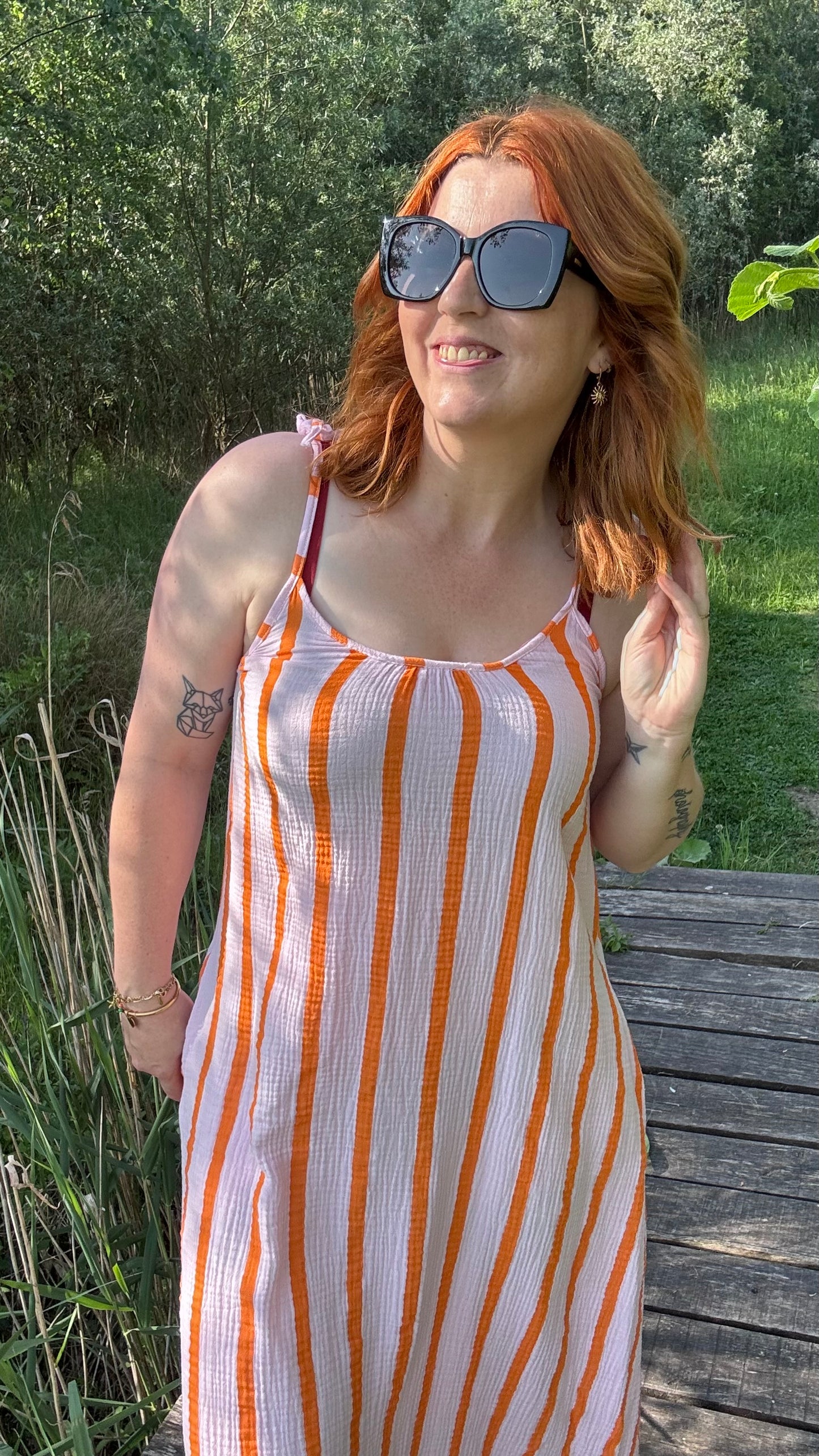 Enya dress - Roze/oranje