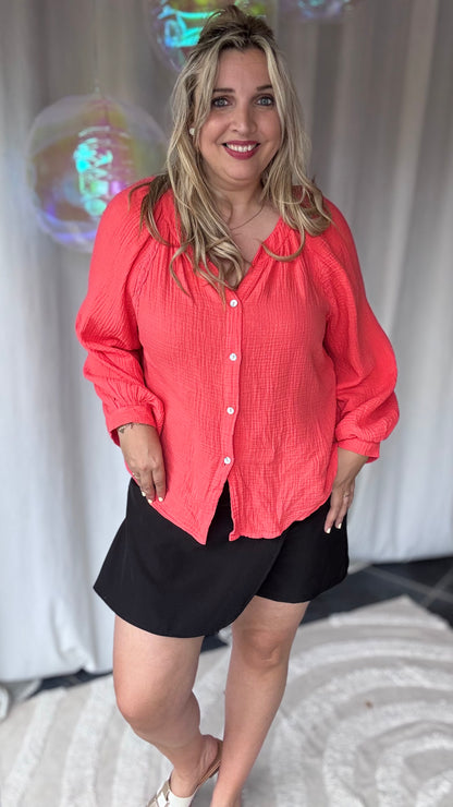 Sofia tetra blouse koraal