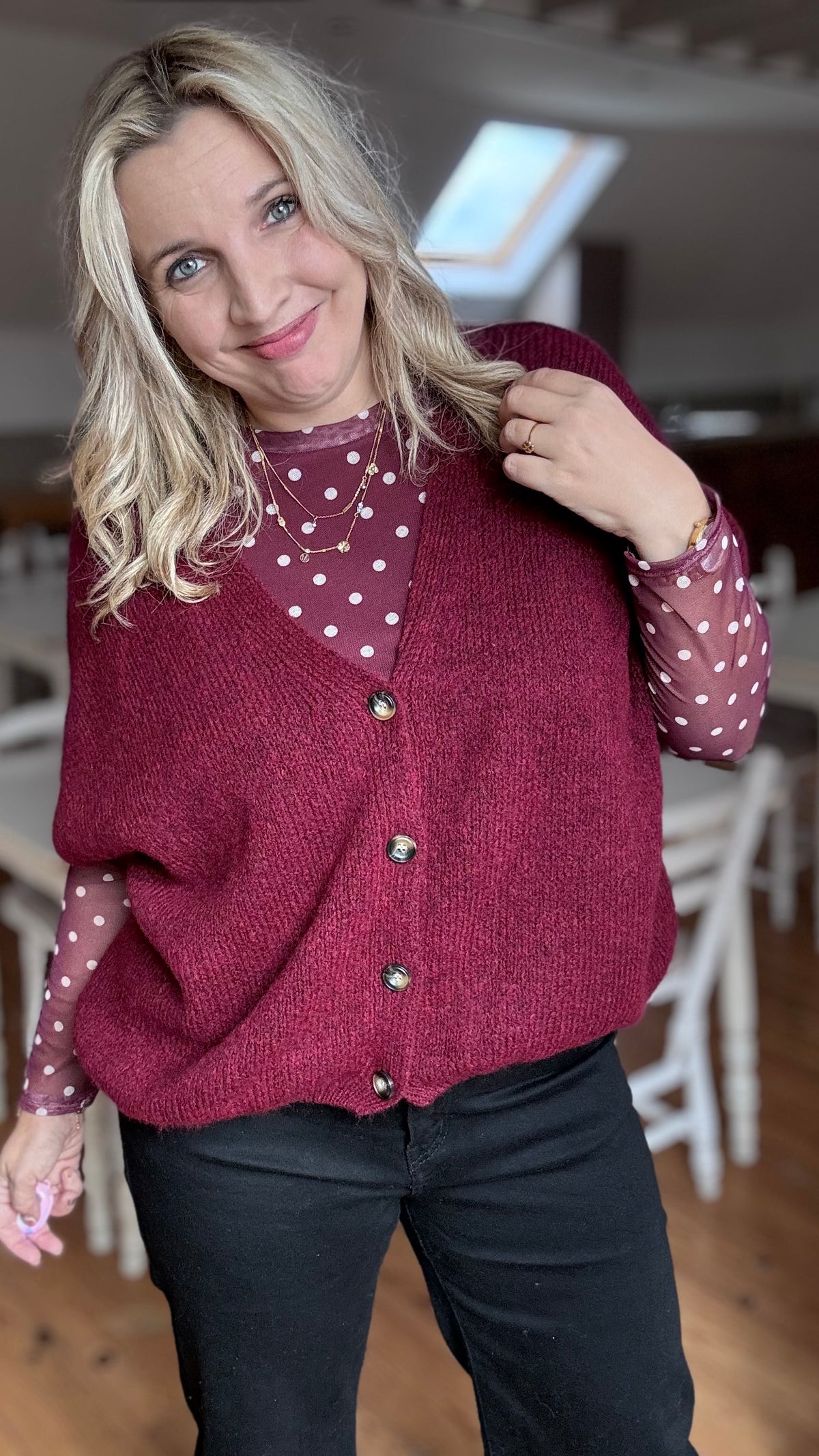 Elora cardigan - Burgundy