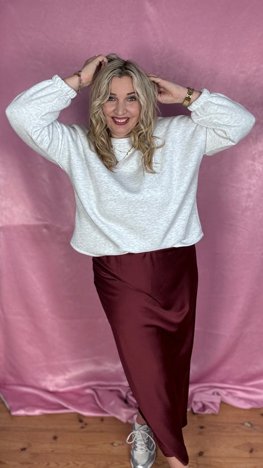 Silky muse rok - Wijnrood