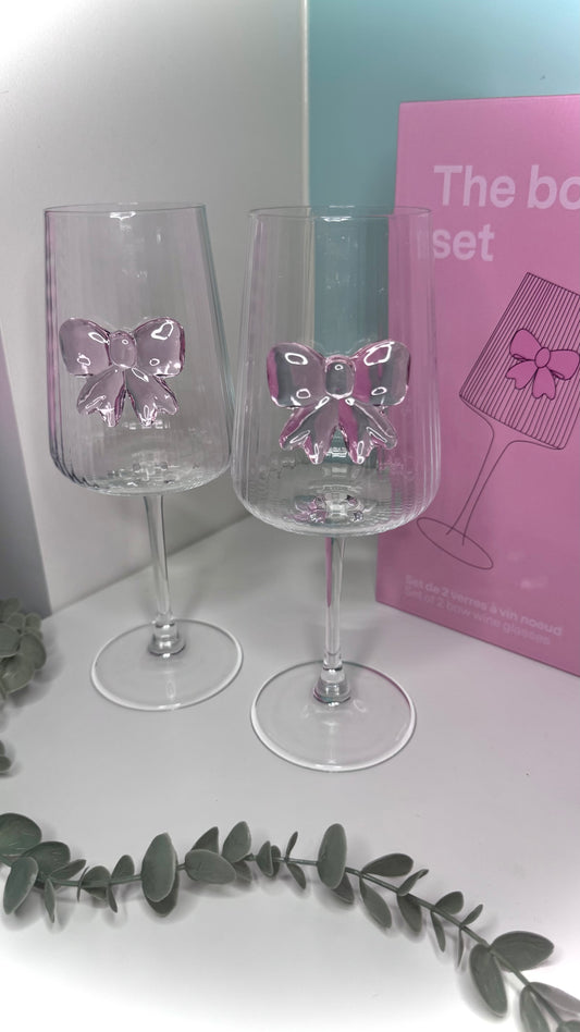 Wijnglazen strik - Set van 2