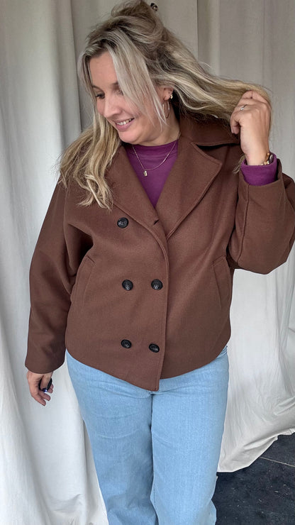 Vicky mantel - Bruin