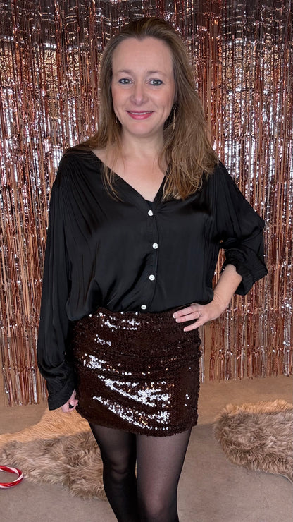 Sparkling Mini rok – Chocolat